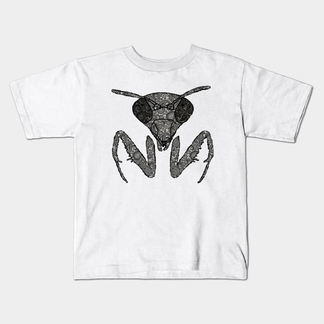 Praying Mantis Paisley Insect t shirt Kids T-Shirt by creaturely